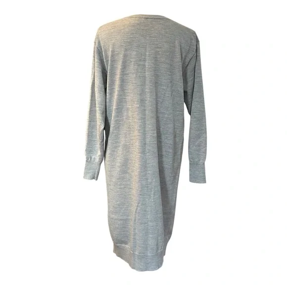 Uniqlo Wool Blend Long Sleeve Basic Solid Sweater Dress Women’s SZ Medium Gray - Picture 5 of 8